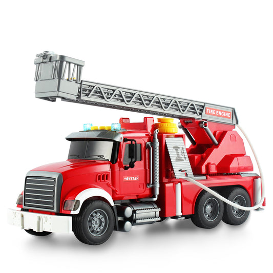 Dwi Dowellin Kids Fire Truck Toys for 3 4 5 6 Years Old Boys, Fire Rescue Vehicle with Shooting Water,Lights and Sounds