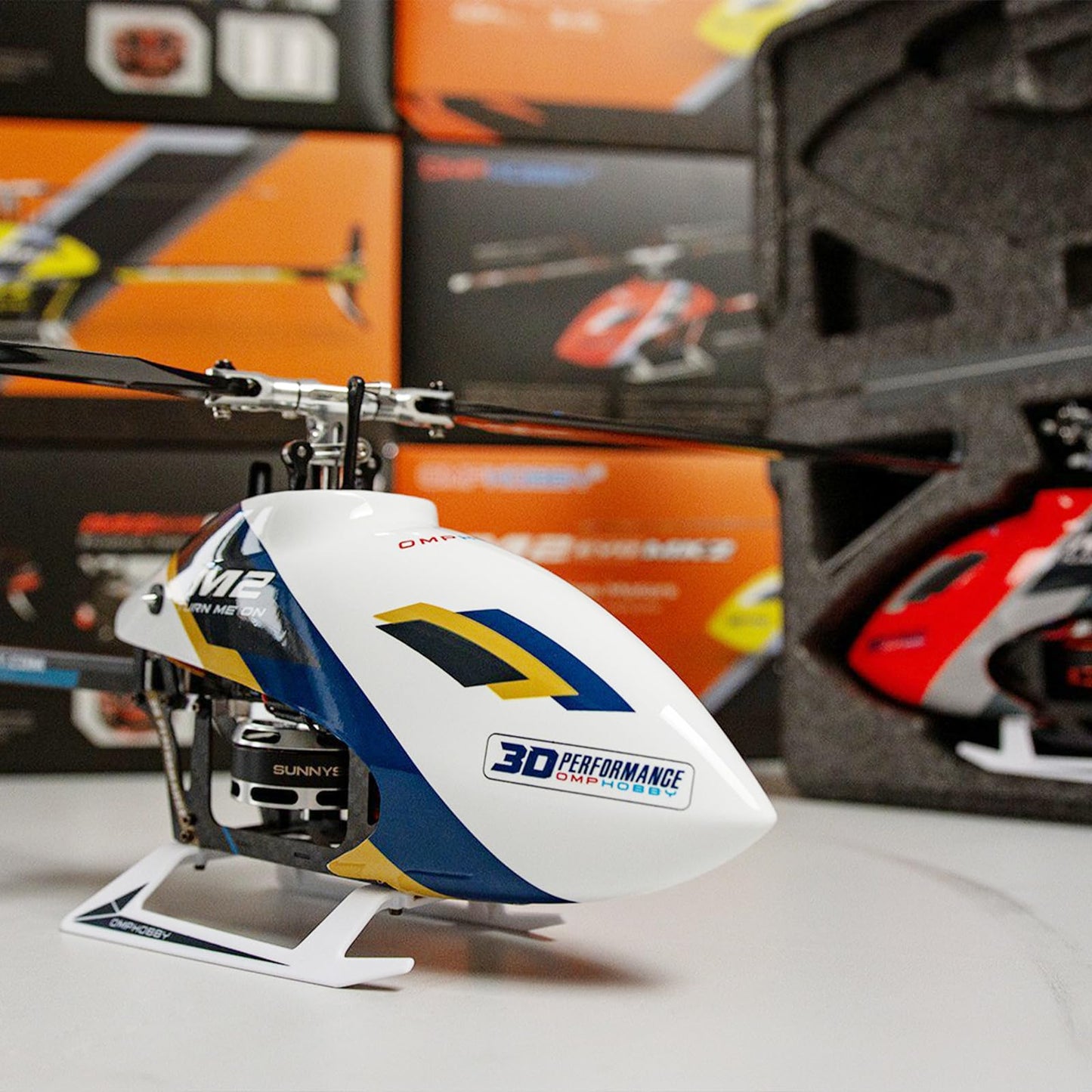 OMPHOBBY M2 EVO MK2 RC Helicopter for Adults - 6CH 3D Aerobatic RC Helicopters Outdoor with Dual Brushless Direct-Drive Motors, Outdoor Mini RC Aircraft For Advanced Pilots（PNP Version, Orange)