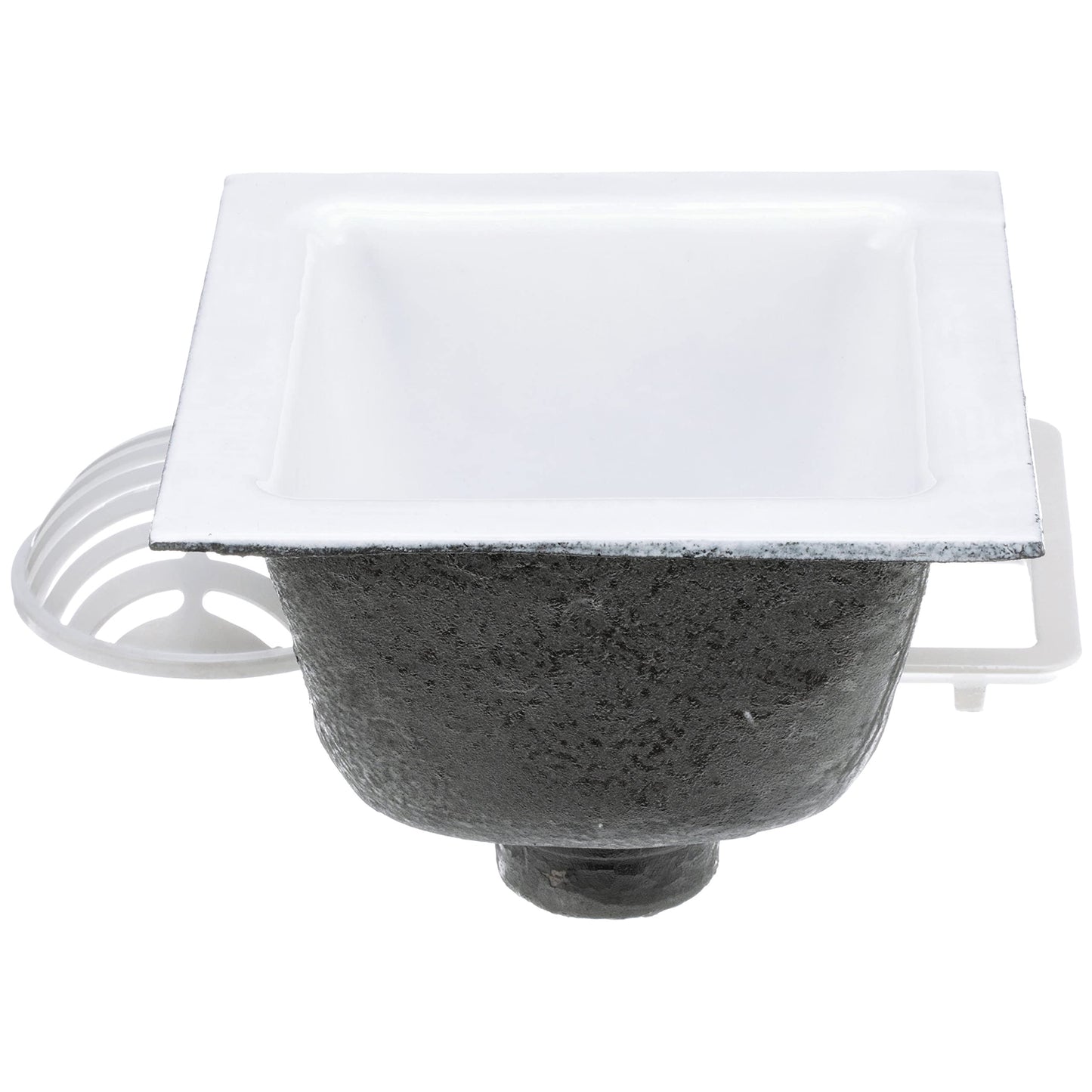 Zurn FD2375-NH3-H FD2375 12"x12" Floor Sink Body & Dome Strainer, 6" Sump Depth, 3" No-Hub, with Half Grate & JP2375-F - Cast Iron Enameled Full Grate for The FD2375 Floor Sink