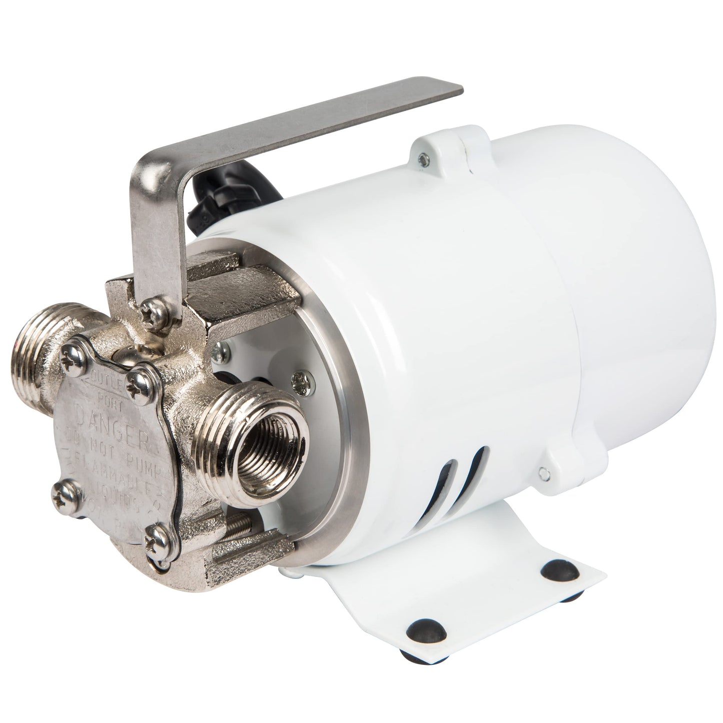 Little Giant 360S 115 Volt, 360 GPH 1/10 HP Stainless Steel Non-Submersible Multi-Purpose Utility Water Transfer Pony Pump with 6-Ft. Cord, White, 555110