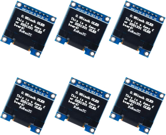 UMLIFE 0.96" 7 128x64 6PCS 0.96 Inch SSD1306 12864 DC3-5V 51 STM32 Pin SPI OLED Display Module, LCD Display Module