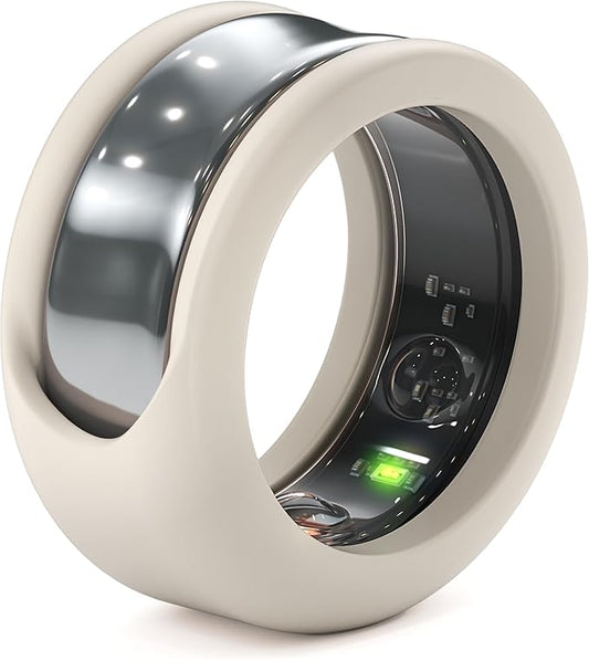 Rinfit Smart Ring Protector - Silicone Ring Enhancer for Active Lifestyle and Gym - StyleFit U.S. Design Patent - Stone, Size 8