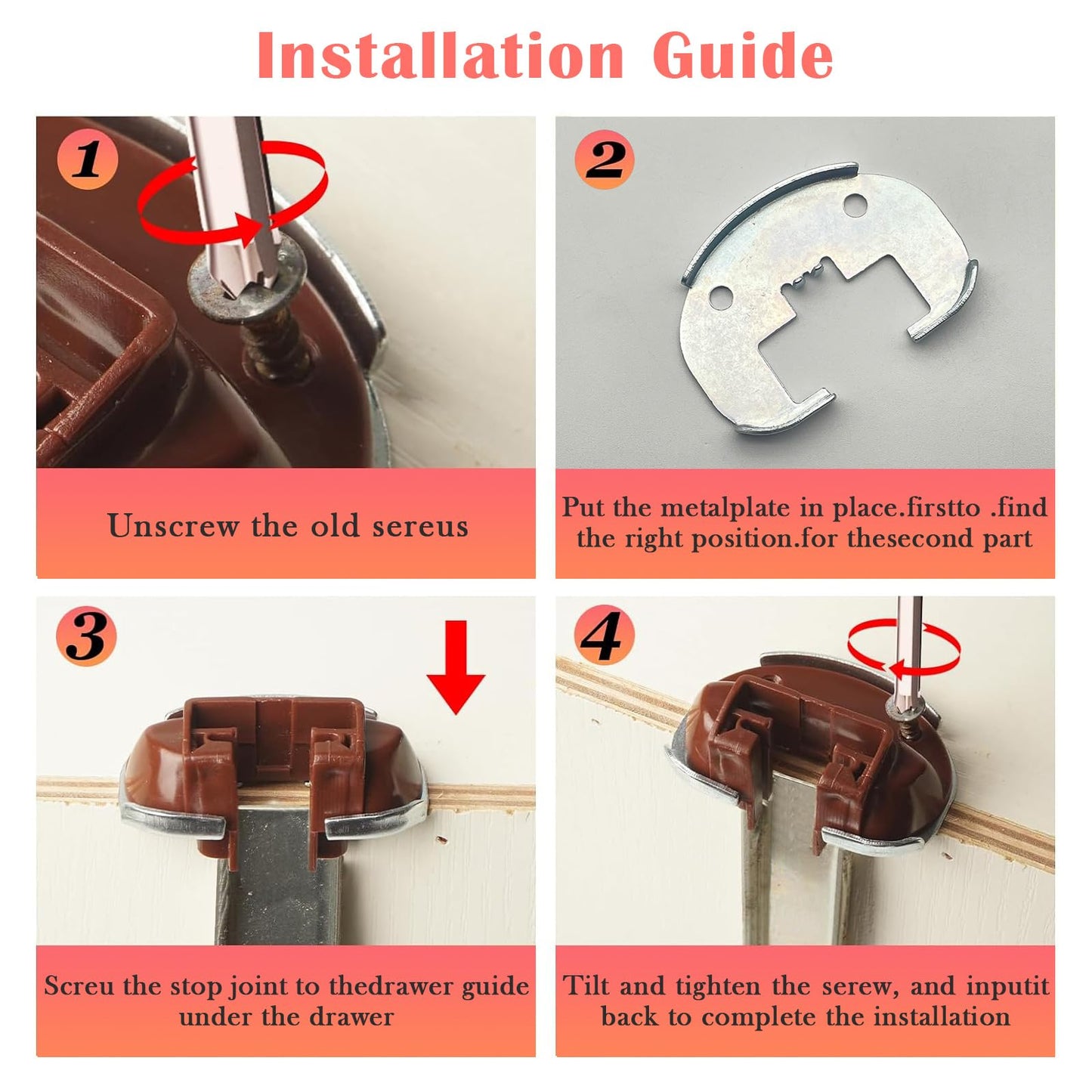 Drawer Track Slides Replacement Kit For kenlin Rite-Trak II 168 Rail Guide - 5 Sets Rite Track Drawer Parts - UNIVERSAL Dresser Drawer Slides Parts - Drawer Guide Track Parts Fit Various Manufacturers