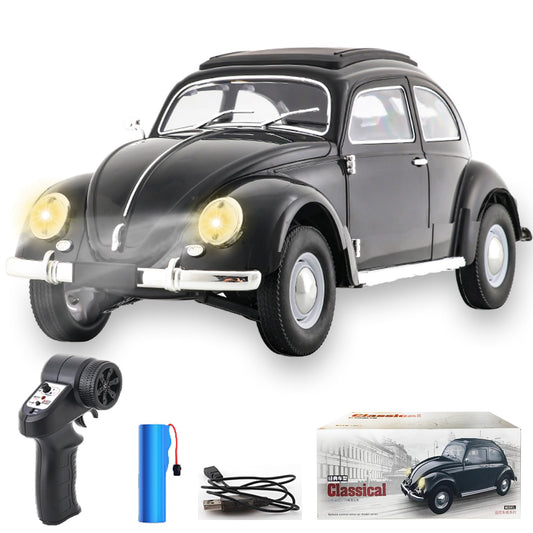 Kodbiby Remote Control Car, 1:16 Scale Classic Beetle 1950 Model Toys Car for Teens, 2.4GHz 4CH RC Car Rear Wheel Drive with LED Ligjhts and Rechargeable Battery, Birthday for Teens Adults