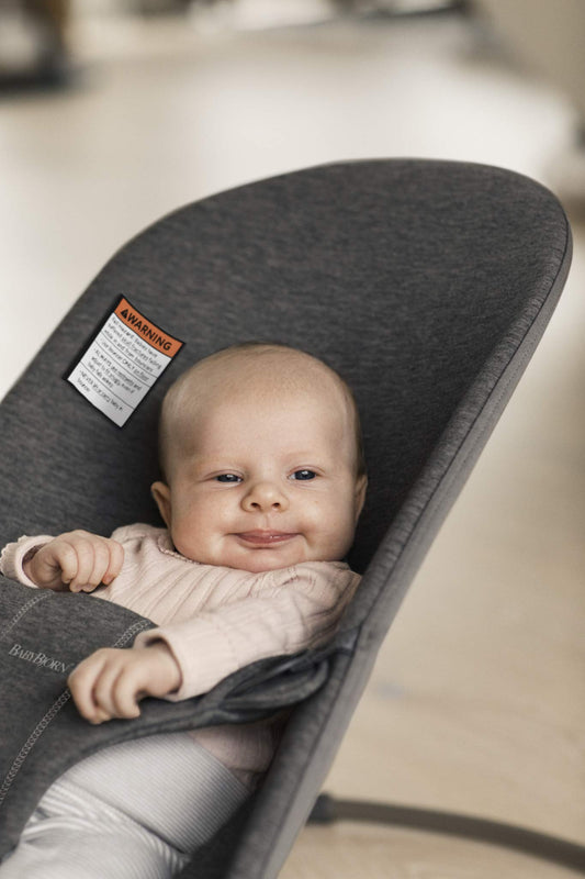 BabyBjörn Bouncer Bliss, Charcoal Gray, 3D Jersey 2-in-1 Adjustable Baby Bouncer Seat and Toddler Chair, Newborn to Toddler (8-29 lbs), 4 positions, Lightweight & Portable