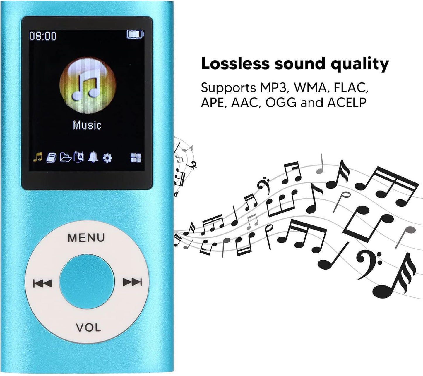 ciciglow MP3 1.8 Inch 200mAh 8 MP3 64GB(Not Player,Portable Music Player with LCD Screen Battery Hour Playback,for WMA