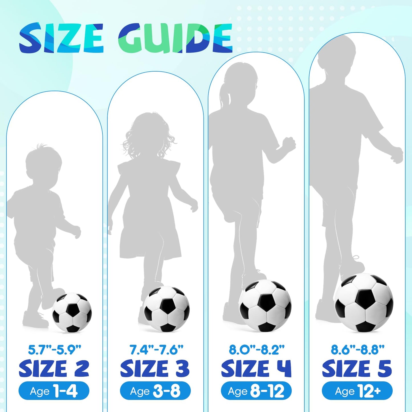 Innotoys Soccer Balls Size 5 with Pumps - Set of 3 Soccers and 3 Pumps - Official Size and Weight - Safe Soft Cover and Long-Lasting Performance - Classic Indoor Outdoor Soccers for Adults