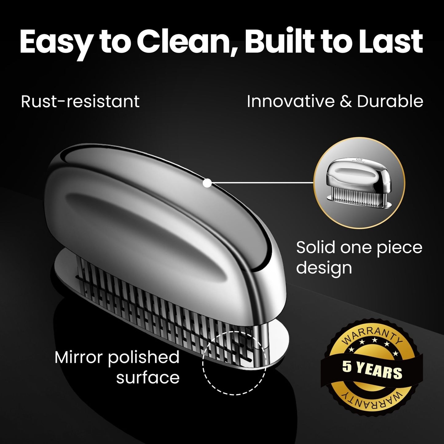 Meat Tenderizer Tool - Hand Held Blade Tenderizer for Meat - Ultra Sharp Needle Blades 100% Stainless Steel - Heavy Duty Kitchen Gadgets - Cooking Gadgets for Tenderizing Chicken, Steak, Veal, BBQ