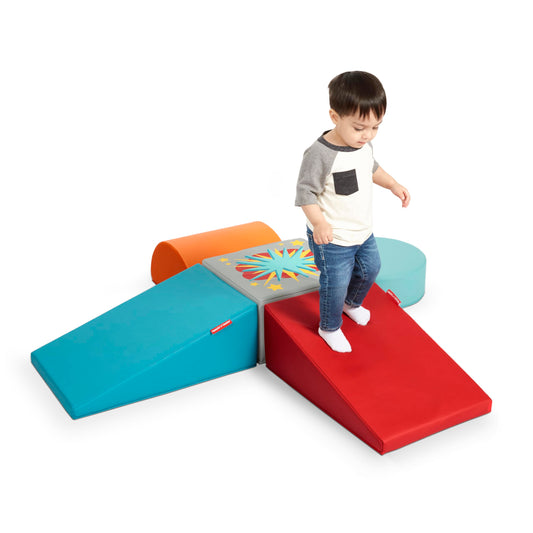Radio Flyer Tumble Town Interactive Learning Blocks with Sounds, Kids Indoor Climber & Play Structure, Big Foam Climbing Blocks for Toddlers Ages 9 Months - 3 Years