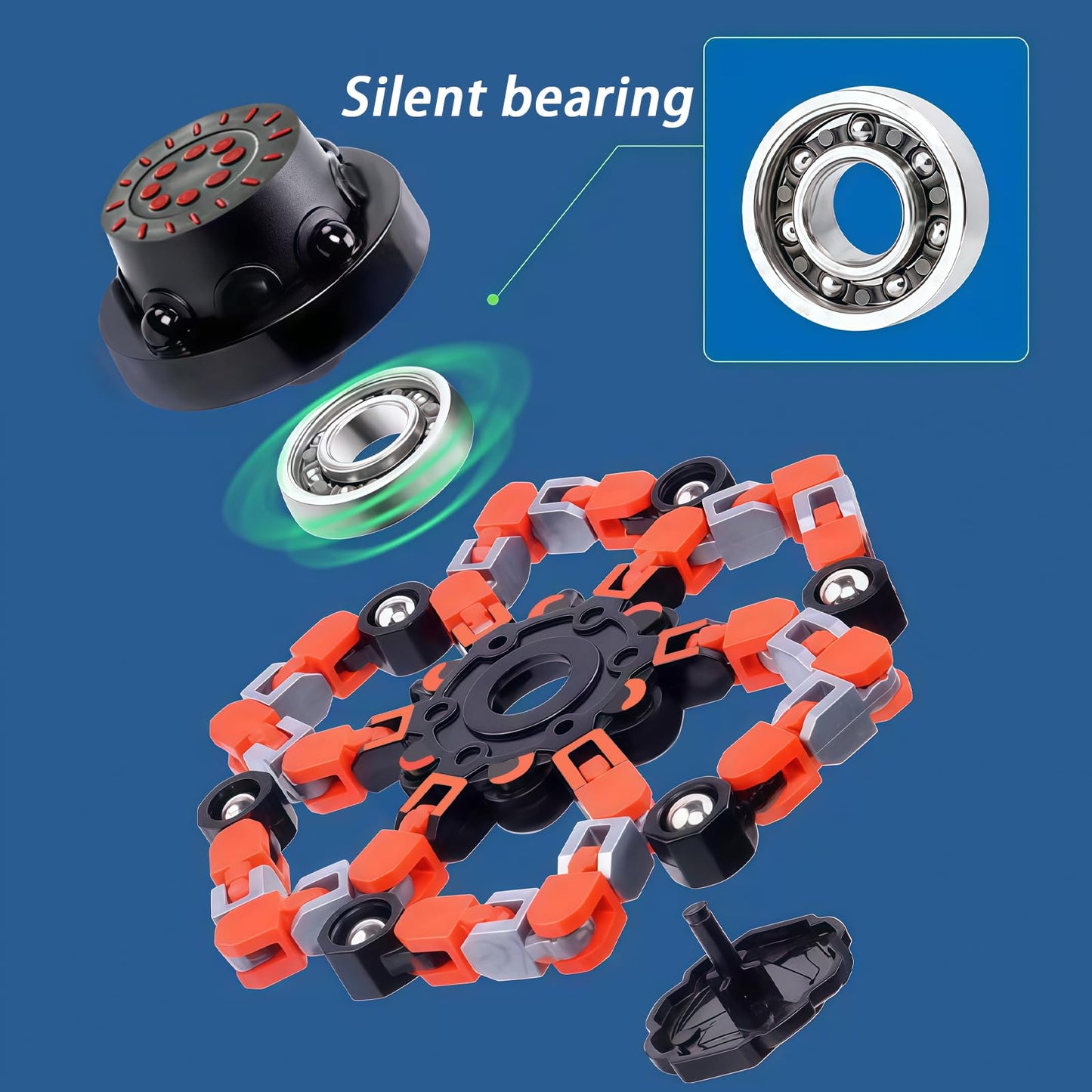 24Pcs Transformable Fidget Spinners Toys- Deformable Fingertip Gyro Stress Relief Sensory Toys, Easter Party Favors & Birthday Gifts for Kids Adults Boys Girls
