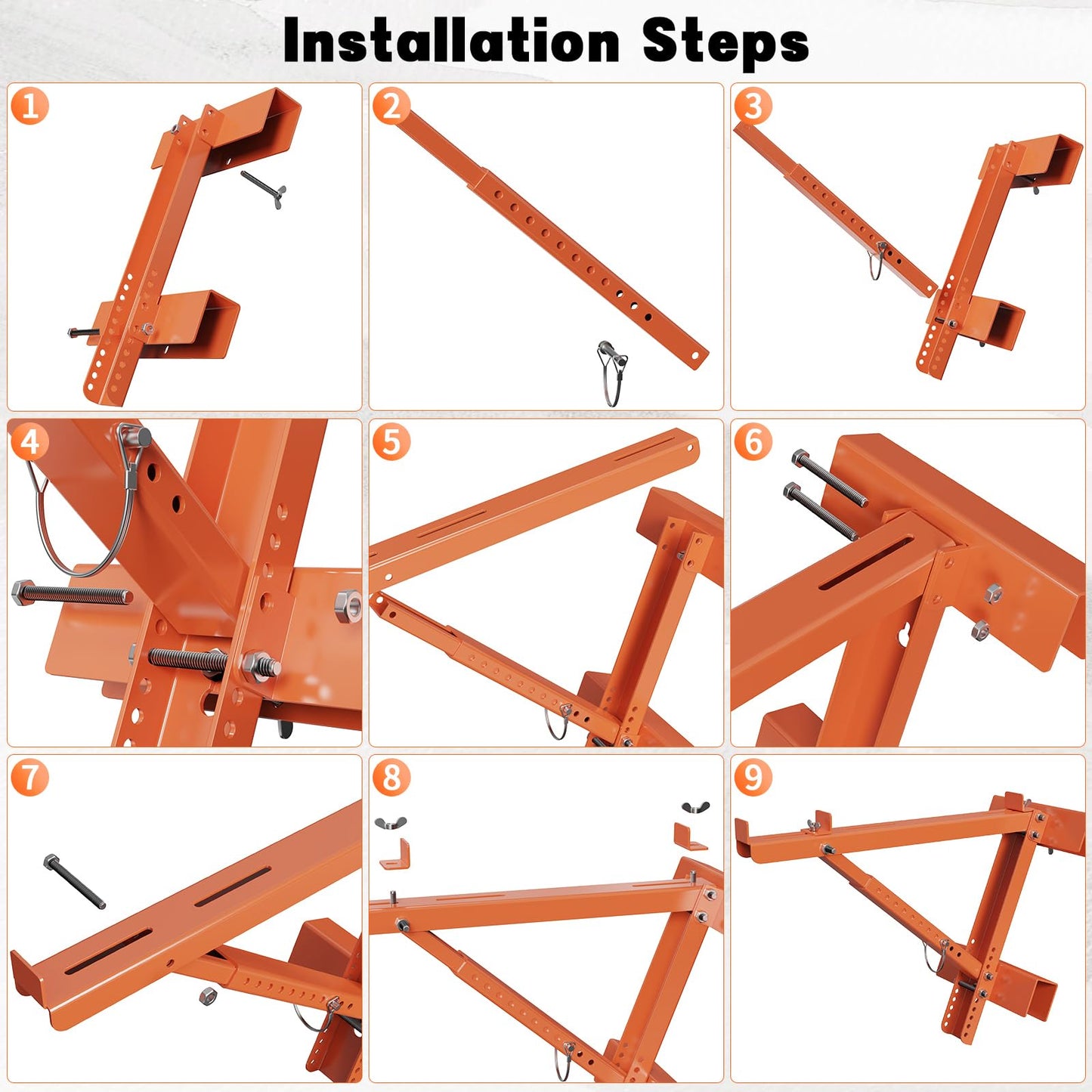 Goyappin Ladder Jacks for Scaffolding Platform 2 Pack,Heavy Duty Steel Jack Scaffold Bracket,Two-Rung Short Body Extension Ladder Jack for Roofing Painting Jobsite 20 inch Platform Withstand 350 LBS