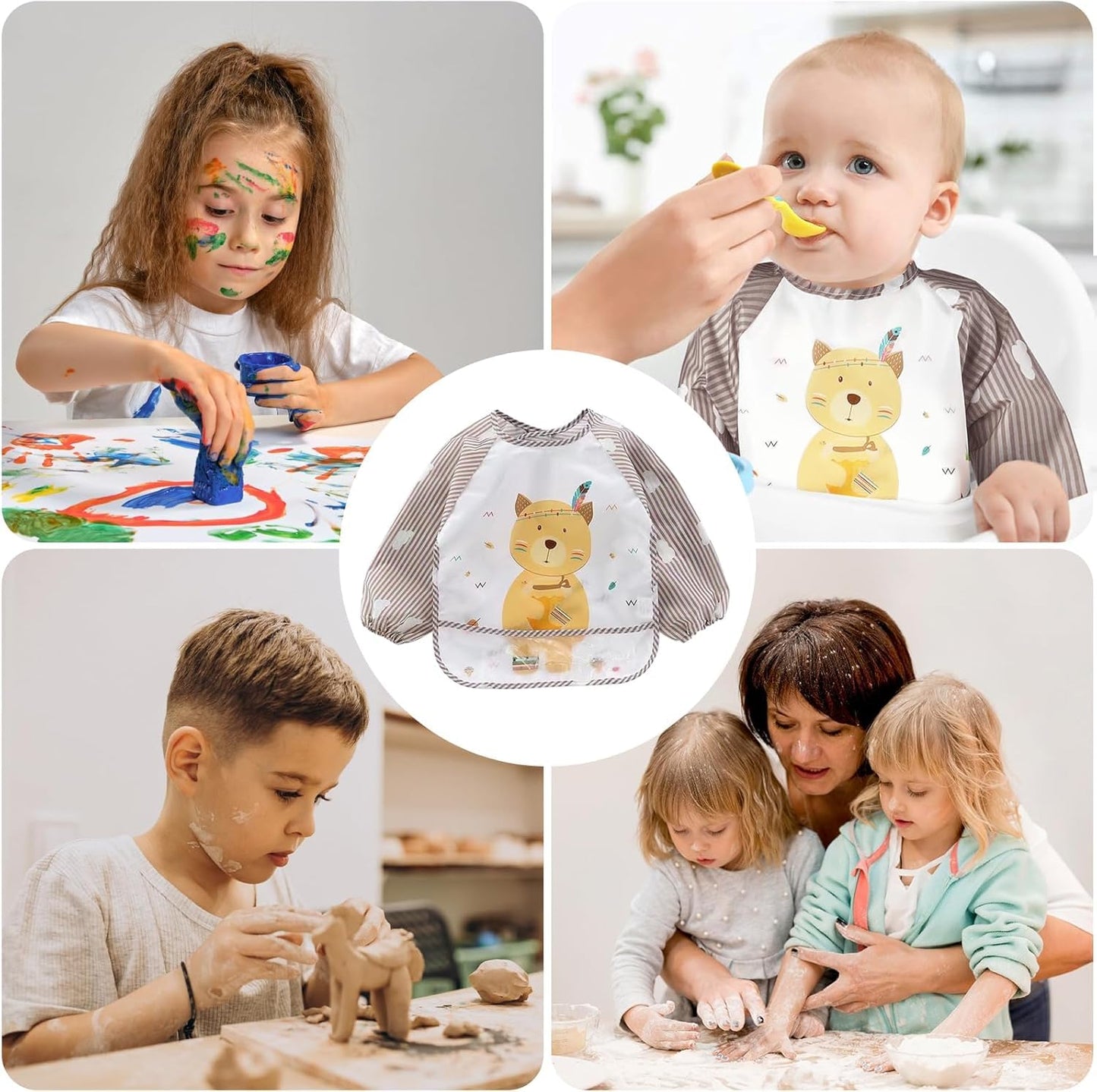 9PCS Silicone Feeding Set for Baby Led Weaning - Non Toxic Food Grade Suction Plates & Bowls, Soft Silicone Bibs with Pocket, Self Feeding Spoons & Utensils for 6-36 Months Infants Toddlers, Dishwashe