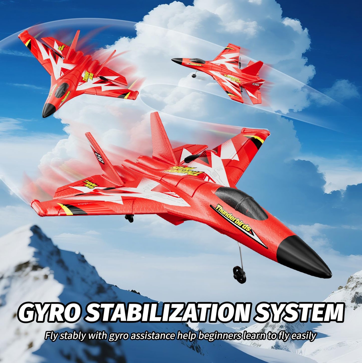 4DRC Foam RC Plane for Kids Adults, Remote Control Airplane RC Jet Helicopter Drone Plane for Kids Adults Beginner, Easy to Fly RC Fighter, Remote Control Aircraft with Automatic Balance Gyro
