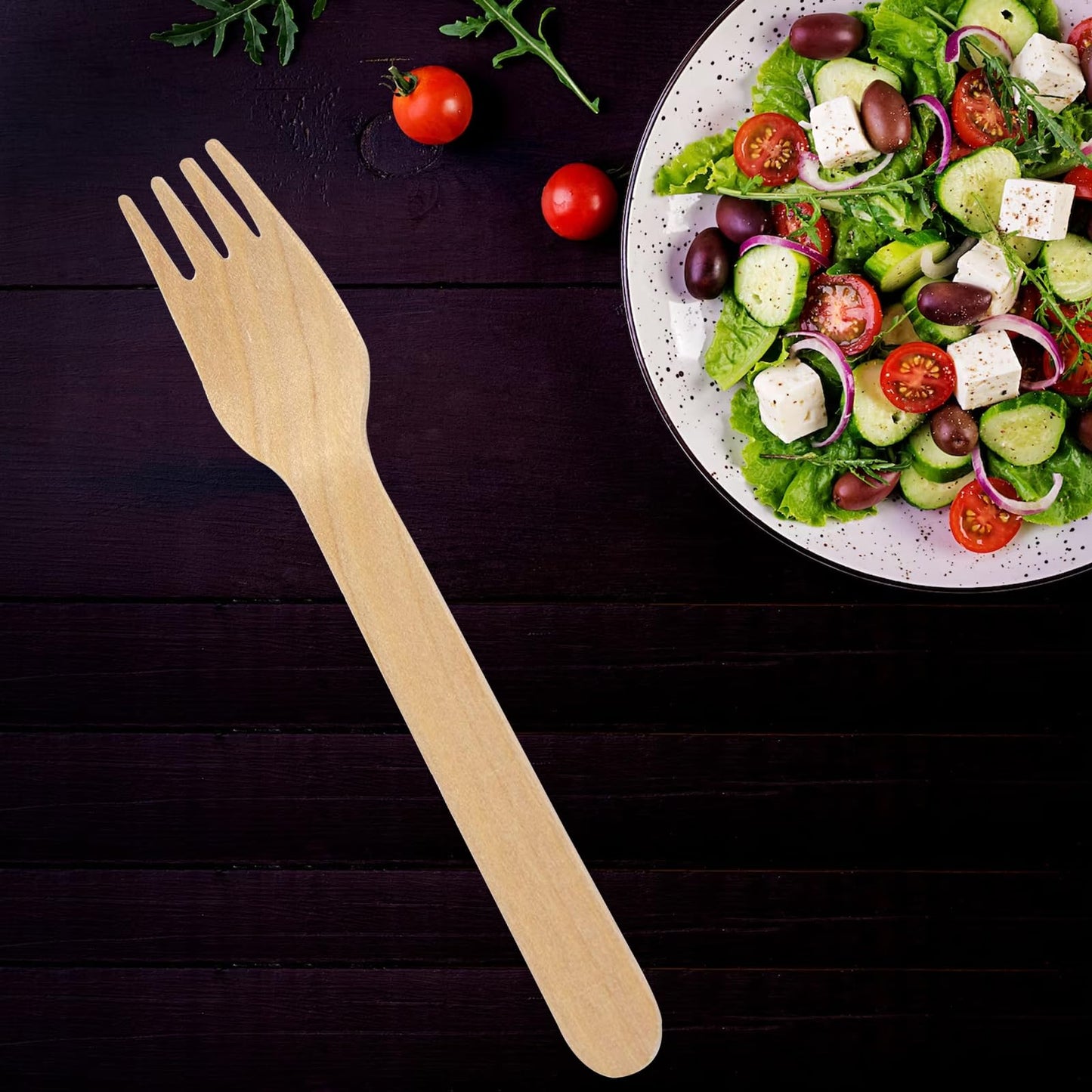 Perfect Stix Green Fork 158-250ct Disposable Wooden Forks (Pack of 250), Plain Forks, 6"L x 1.3"W