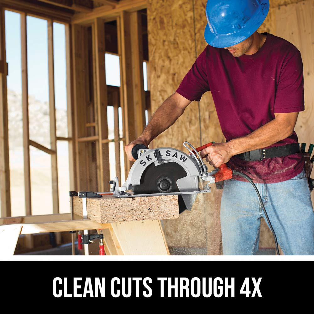 SKILSAW SPT70WM-01 15 Amp 10-1/4" Magnesium SAWSQUATCH Worm Drive Circular Saw,Silver