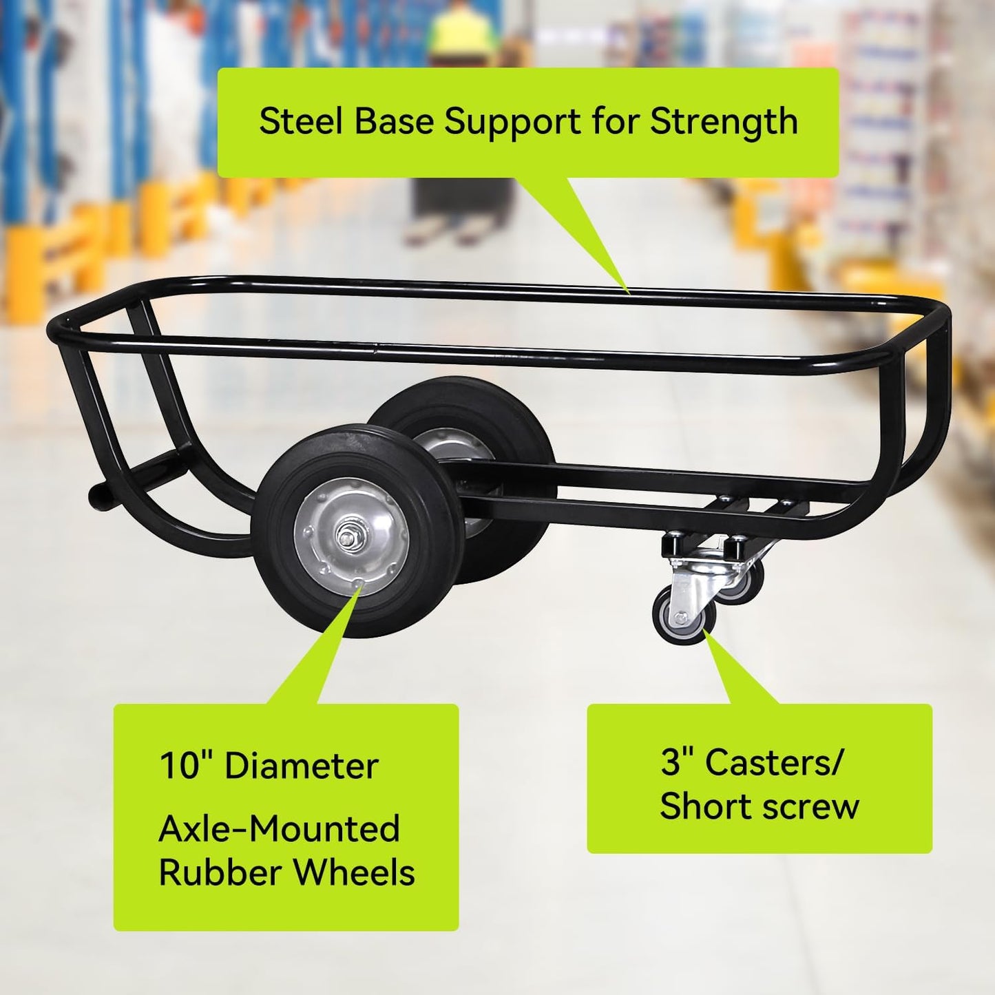 Fworkleft Tilt Dump Truck 850 lbs Capacity, 1/2 Cu.Yd Heavy Duty Trash Cart with Wheels, Forklift-Able Frame, Plastic Utility Dump Cart for Construction, Warehouse & Industrial Use (2-Pack)