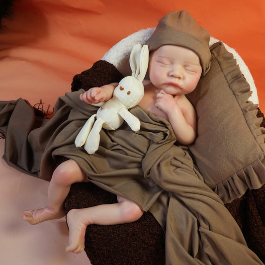 YaLuoQian Reborn Baby Dolls 17.3 inch Silicone Reborn Baby Dolls Full Body Lifelike Newborn Dolls