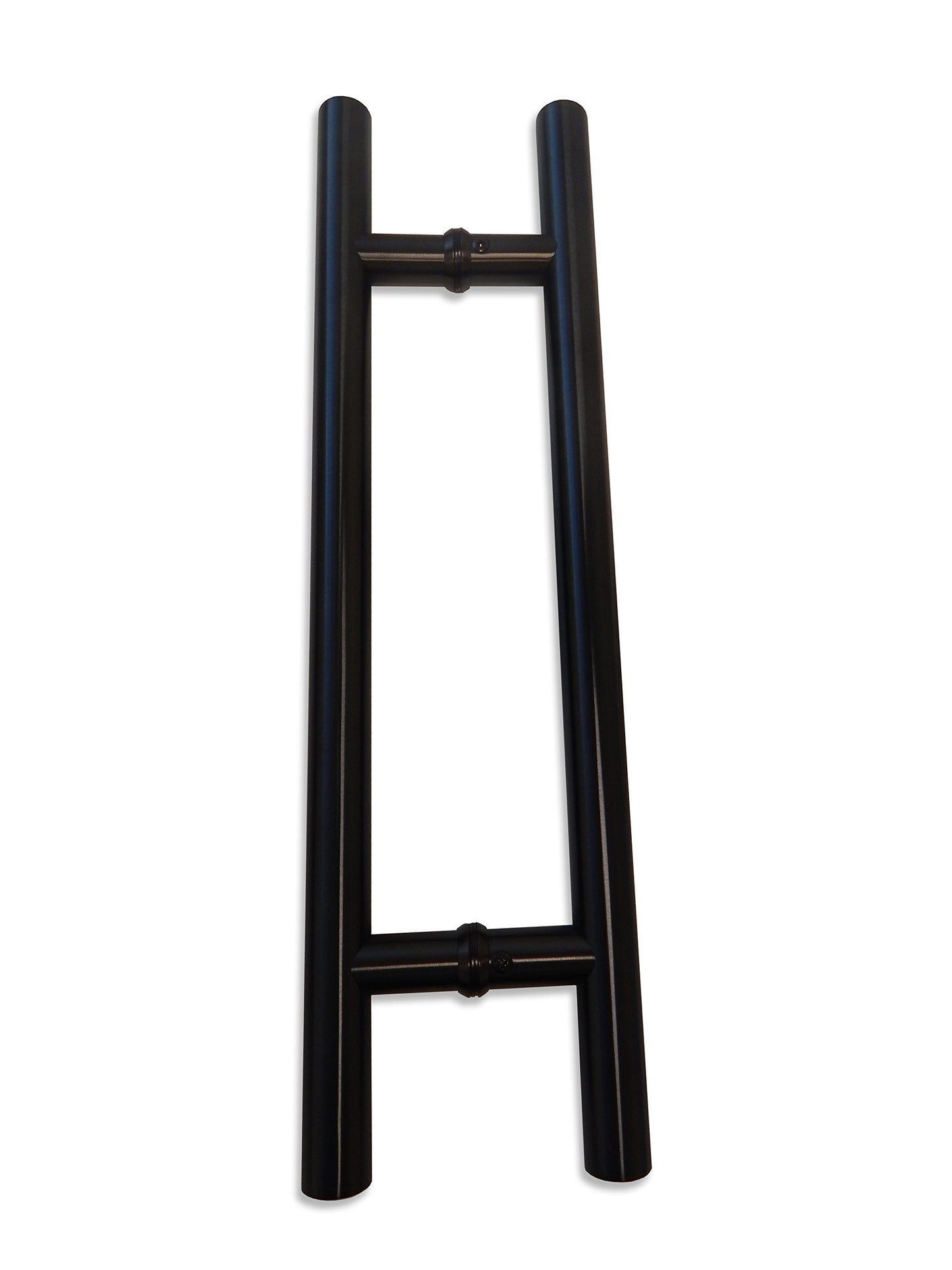 NHN Modern & Contemporary Double-Sided Ladder Style Push-Pull Stainless Door Handle for Steel, Aluminum and Glass Doors, Brushed Stainless Steel Finish (18 inch, Matte Black)