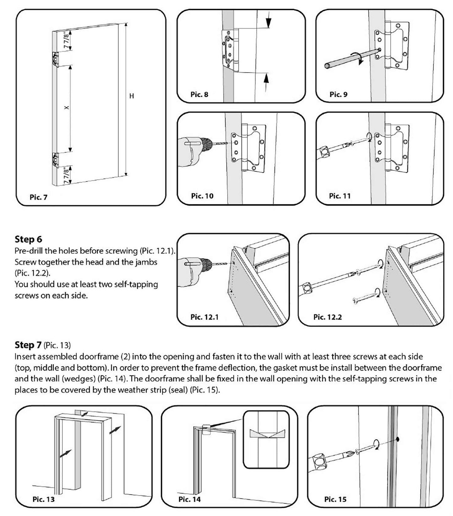 VDOMDOORS Solid French Door 28 x 96 inches/Mela 7001 Matte White/Single Regular Panel Frame Handle/Bathroom Bedroom Modern Doors