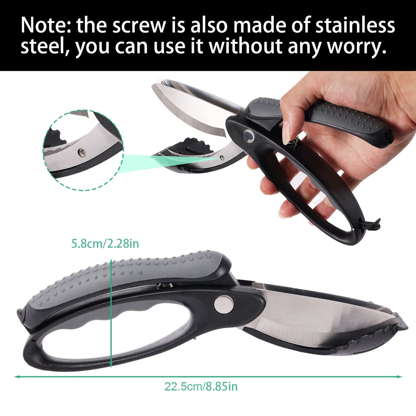 Salad Scissors, Multifunctional Salad Chopper Scissors Heavy Duty Kitchen Stainless Steel Scissor Chopper for Kitchen Cutting Tool