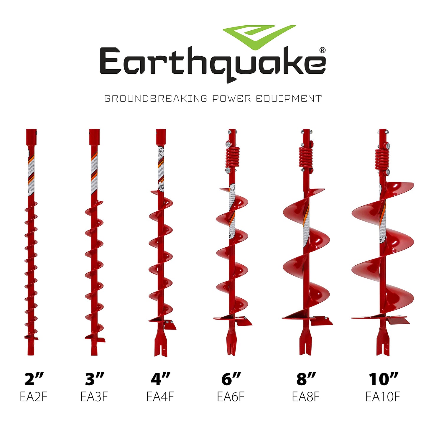 Earthquake EA6F 6-Inch Diameter 36-Inch Long Earth Auger with Fishtail Point and Flex Coil Shock Spring