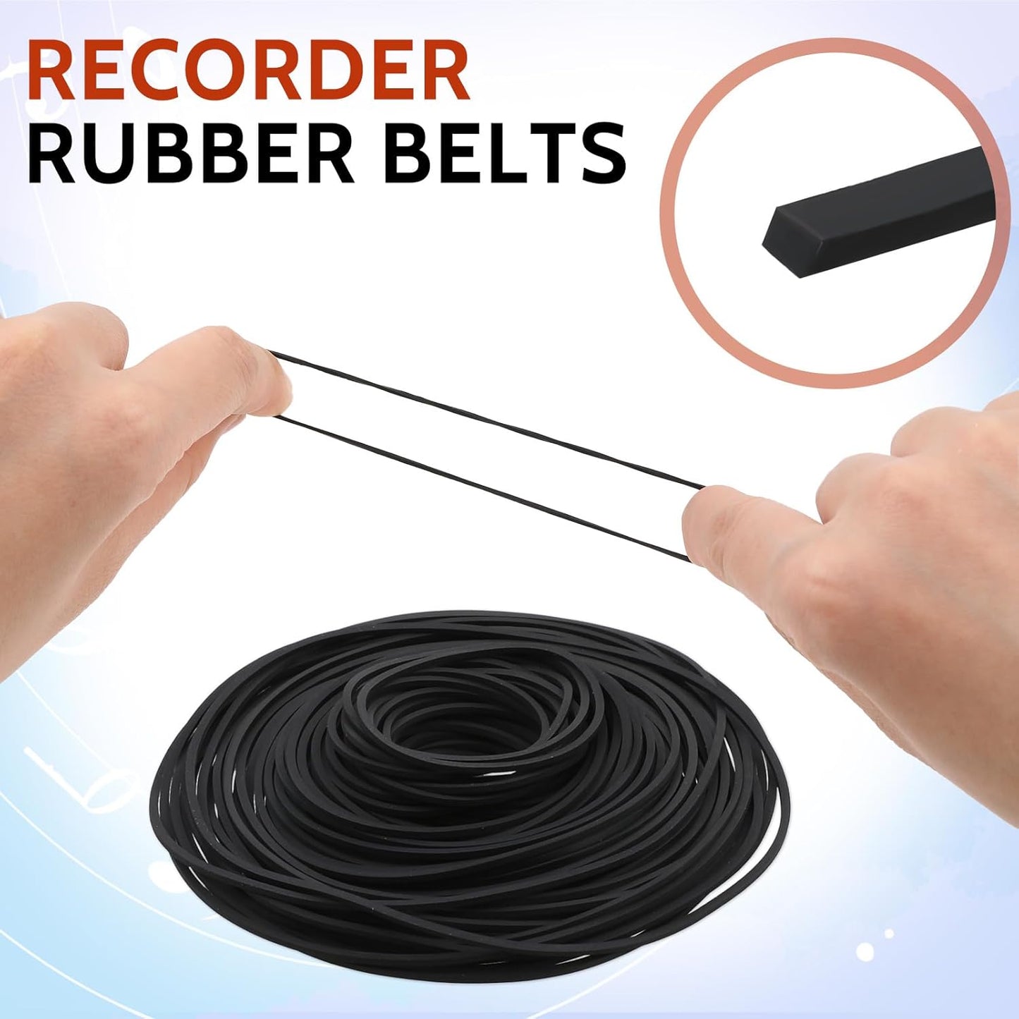 Sliverdew 100 Cassette Cassette 26-120 mm Cassette 1mm Pcs Recorder Rubber Belts Recorder Repair Maintenance Mix Flat