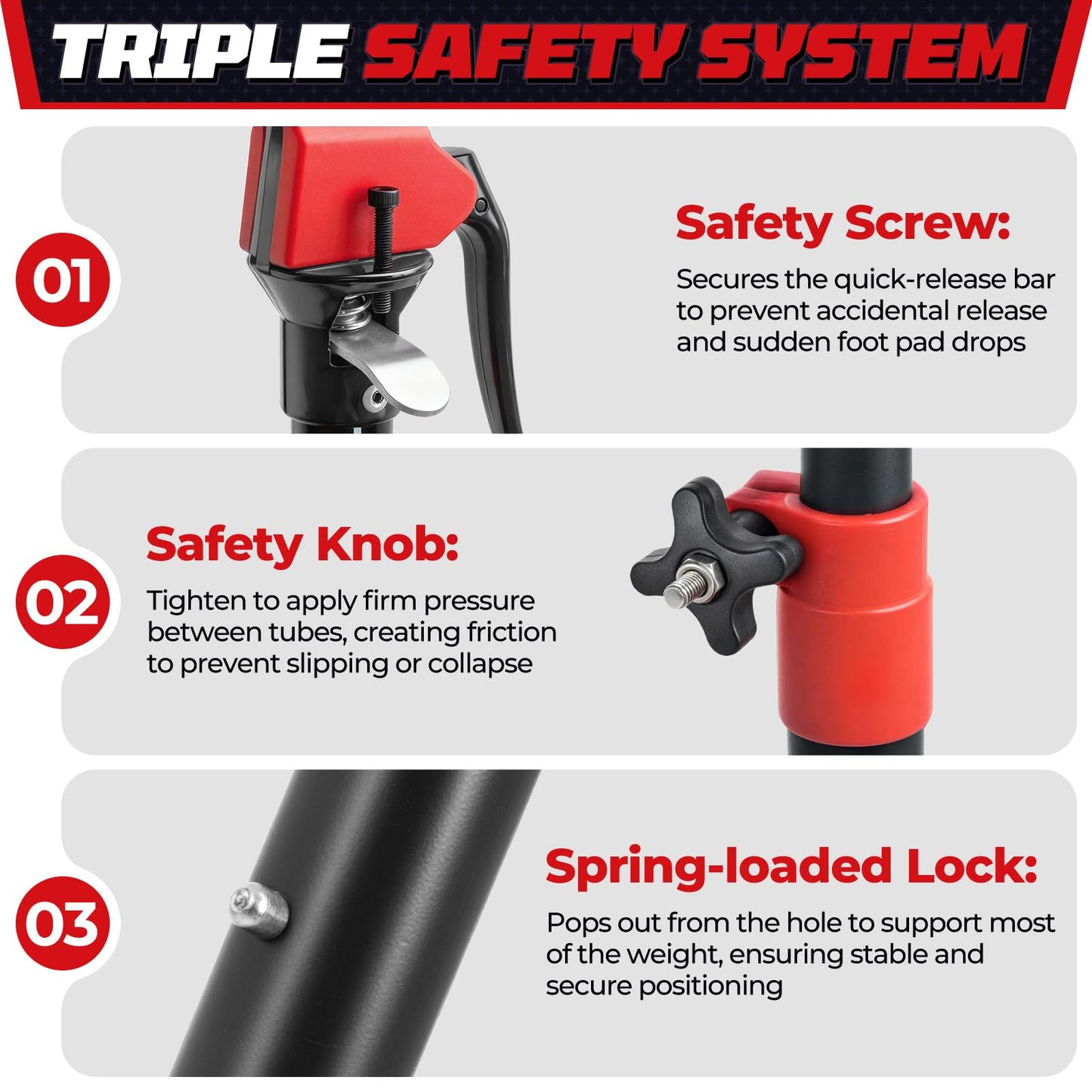 XINQIAO Cabinet Jacks for Installing Cabinets, Heavy Duty Third Hand Tools Adjustable Support Pole from 23.6 IN to 45.3 IN, 4 PCS