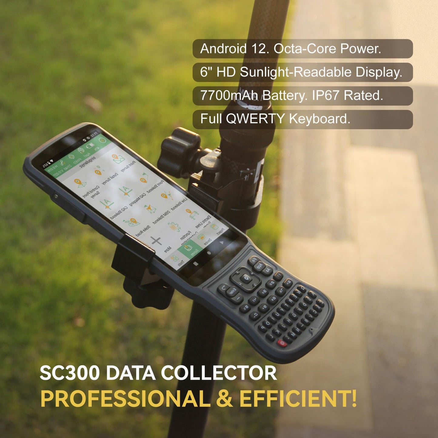 L1-Laser GNSS RTK Rover – Laser + GNSS, Handheld Collector with Software & AR Stakeout, 2cm Accuracy, 15km UHF, 120° Tilt Survey | Self-Developed Factory & Professional Support