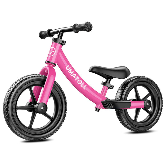 Umatoll Toddler Balance Bike 2 Year Old, Kids Bike Toy for 18 Months to 5 Years Old, Tool-Free Adjustment, Birthday Gifts for 2-3 Boys Girls, No Pedal (Rose Pink)