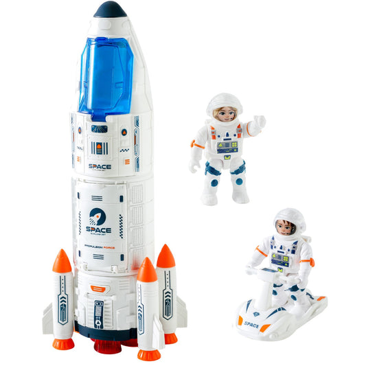 Wbzle Rocket Ship, Space Shuttle Astronaut & Space Adventure Toys,Science Educational Rocket Toys for Kids 3-5 - Lights/Music/Spray