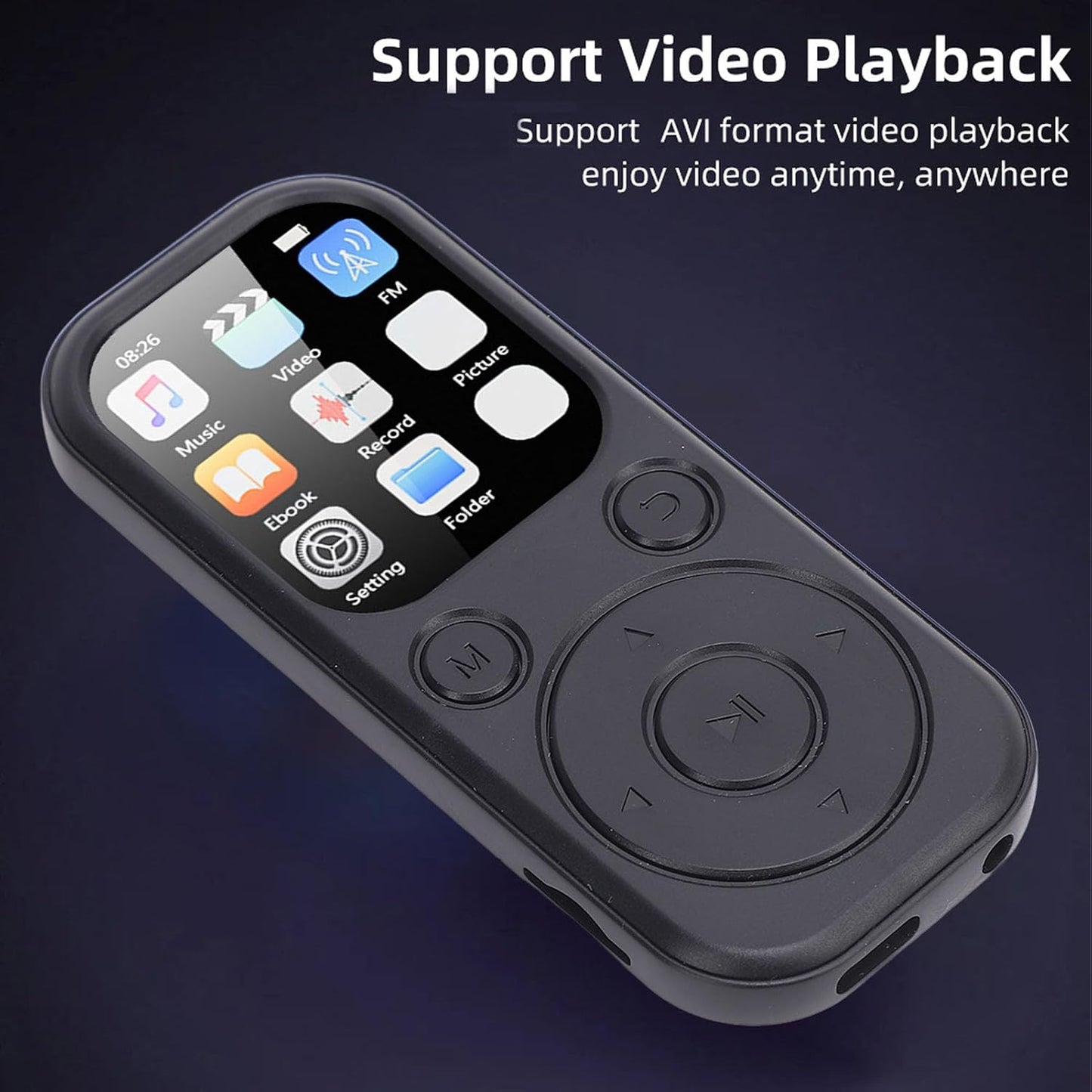 Bewinner MP3 5.4, 2.01 Inch 128GB Player with Bluetooth HiFi Sound Quality Portable Music Player with Screen