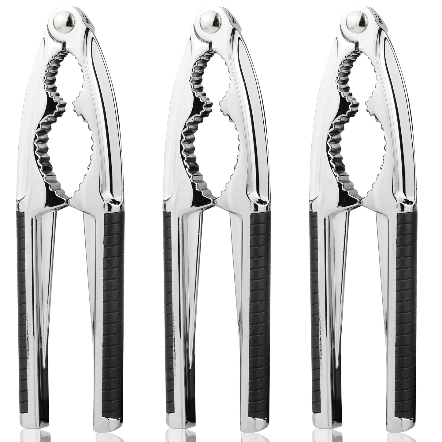 Bougraite Crab Crackers and Tools, 3 Pcs Crab Crackers with Non-slip Handle, Lobster Crackers and Tools, Seafood Tools Set, Nut Cracker Set, Home Restaurant Kitchen Tools, Black