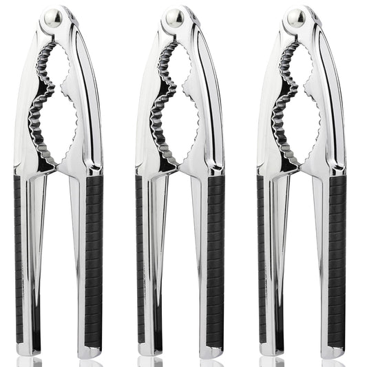 Bougraite Crab Crackers and Tools, 3 Pcs Crab Crackers with Non-slip Handle, Lobster Crackers and Tools, Seafood Tools Set, Nut Cracker Set, Home Restaurant Kitchen Tools, Black