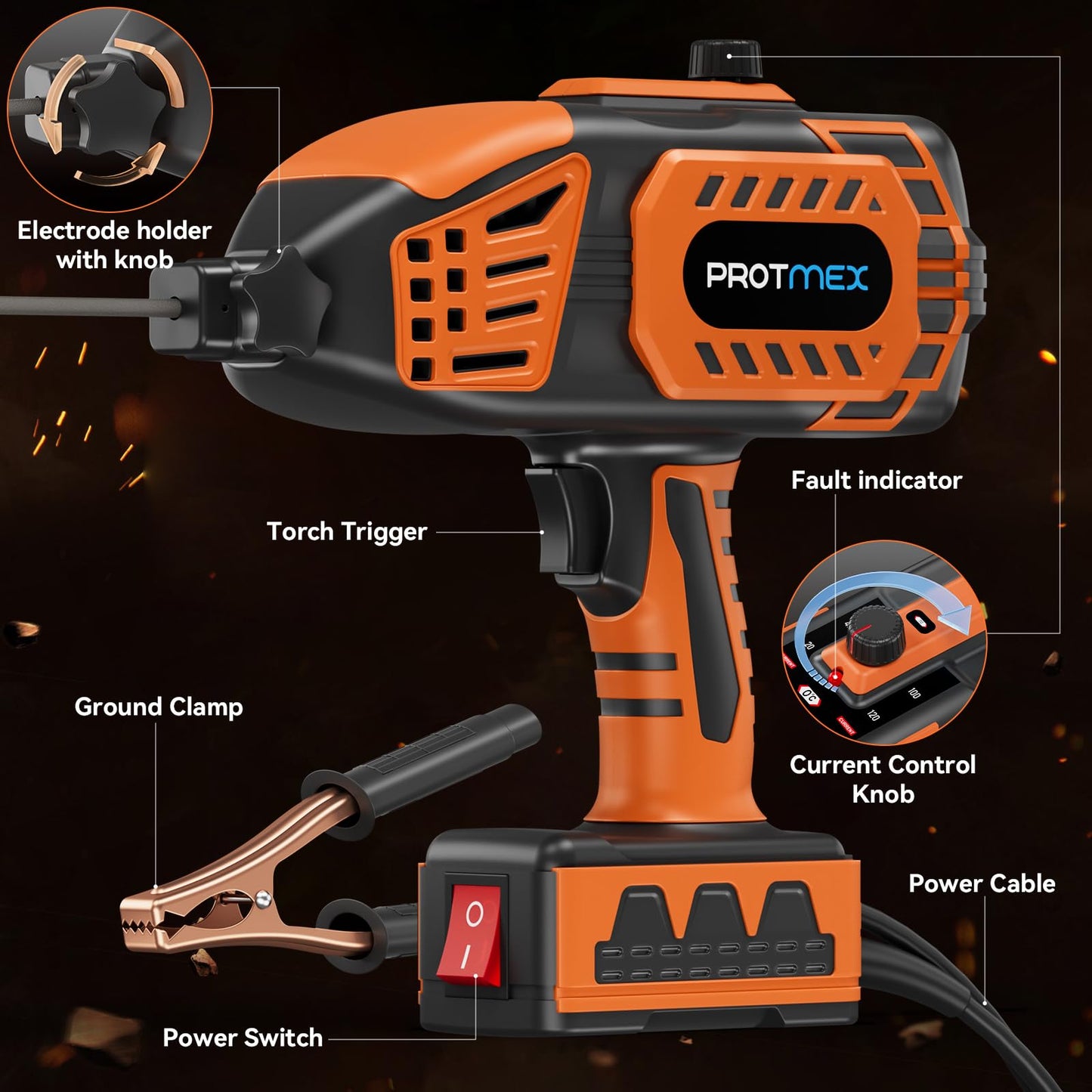 Portable Handheld Welder- 110V Portable Welder Machine IGBT Inverter with 5 Adjustable Currents, ARC Welder Gun Fits 3/32"-1/8" Welding Rods for Home Projects, DIY, Repair(20PCS Rods)