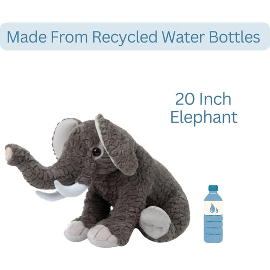 The Petting Zoo Elephant Stuffed Animal, Gifts for Kids, Wild Onez Zoo Animals, Jumbo Elephant Plush Toy 20 inches