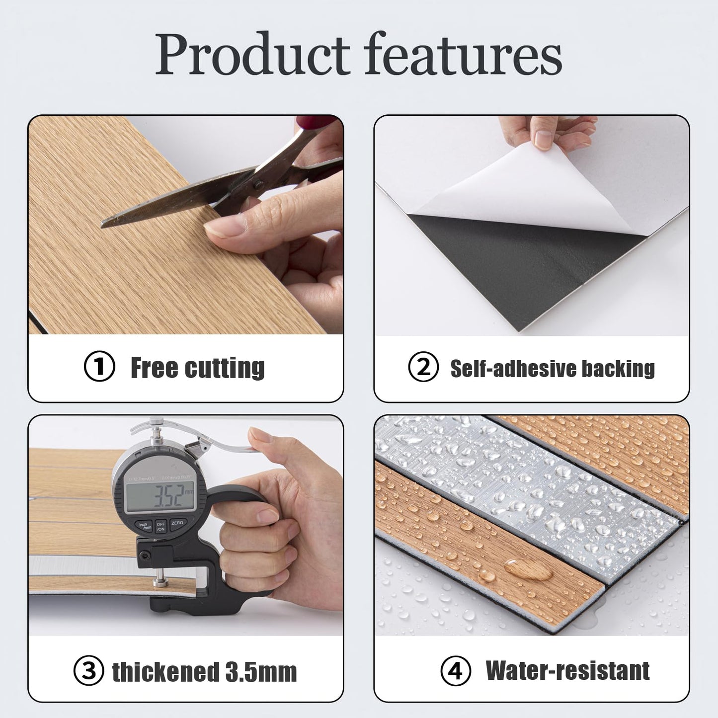 Haimin 3D Wall Panels Wood Grain Slat, 10Pcs 23.6"x11.6" Peel and Stick Self-Adhesive Textured Paneling, Easy DIY Light Luxury Decor for Bedroom Living Room Home (Light Oak with Gold)