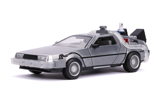 Jada Back to The Future Part II 1:24 Time Machine Die-cast Car Light Up Feature, Toys for Kids and Adults