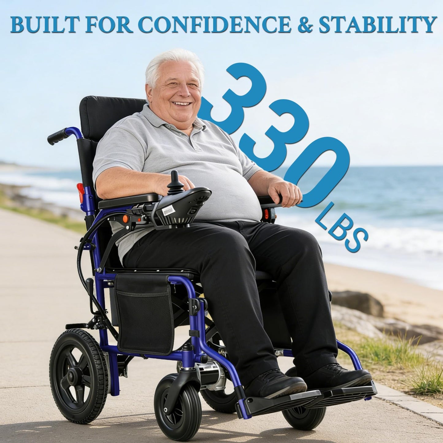 YF001 Zygenair Electric Wheelchair 330Lbs Capacity Durable Electric Wheelchairs for Adults, Lightweight Motorized Wheelchair with 12Ah Lithium Battery, Foldable Power Wheelchair (Purple, Standard)