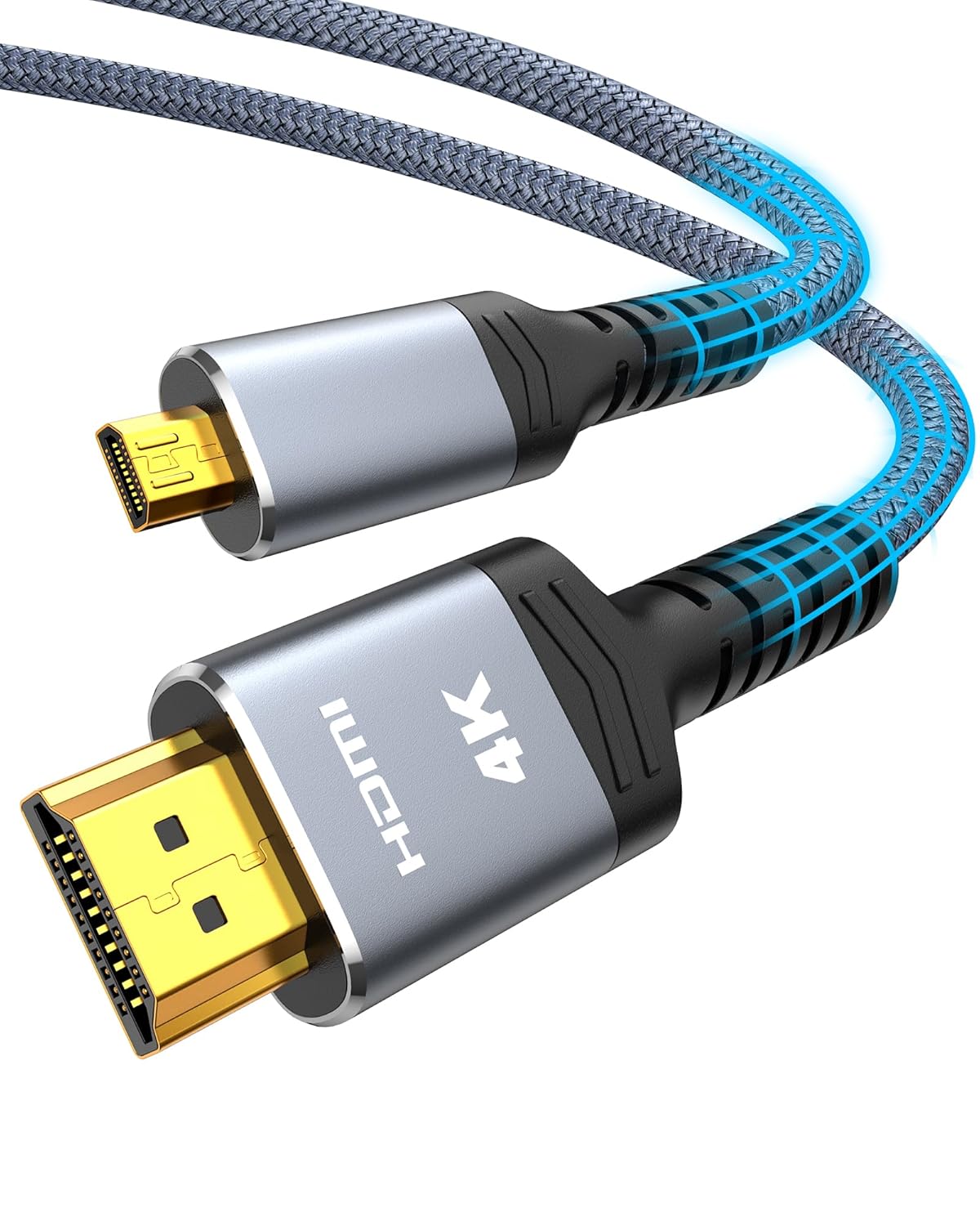 4K 10 4K@60Hz, Highwings Micro HDMI to HDMI Cable FT, Micro HDMI Cord HDR Compatible for DSLR Camera, Raspberry Pi