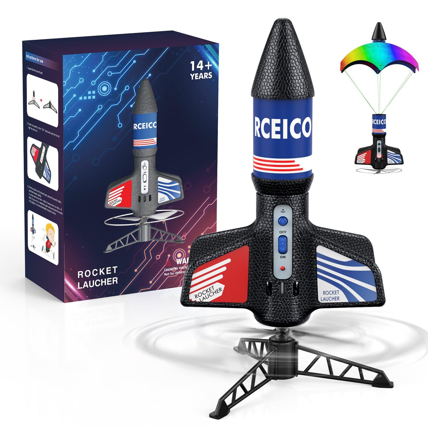 Rocket Launcher, 200 Feet of Flight Altitude, Model Rocket Kits with Launch Set, Ultra-high Flying Rocket, Rocket Toy, Outdoor Toys for Ages 8-13, Birthday Gift for Kids Boys & Girls