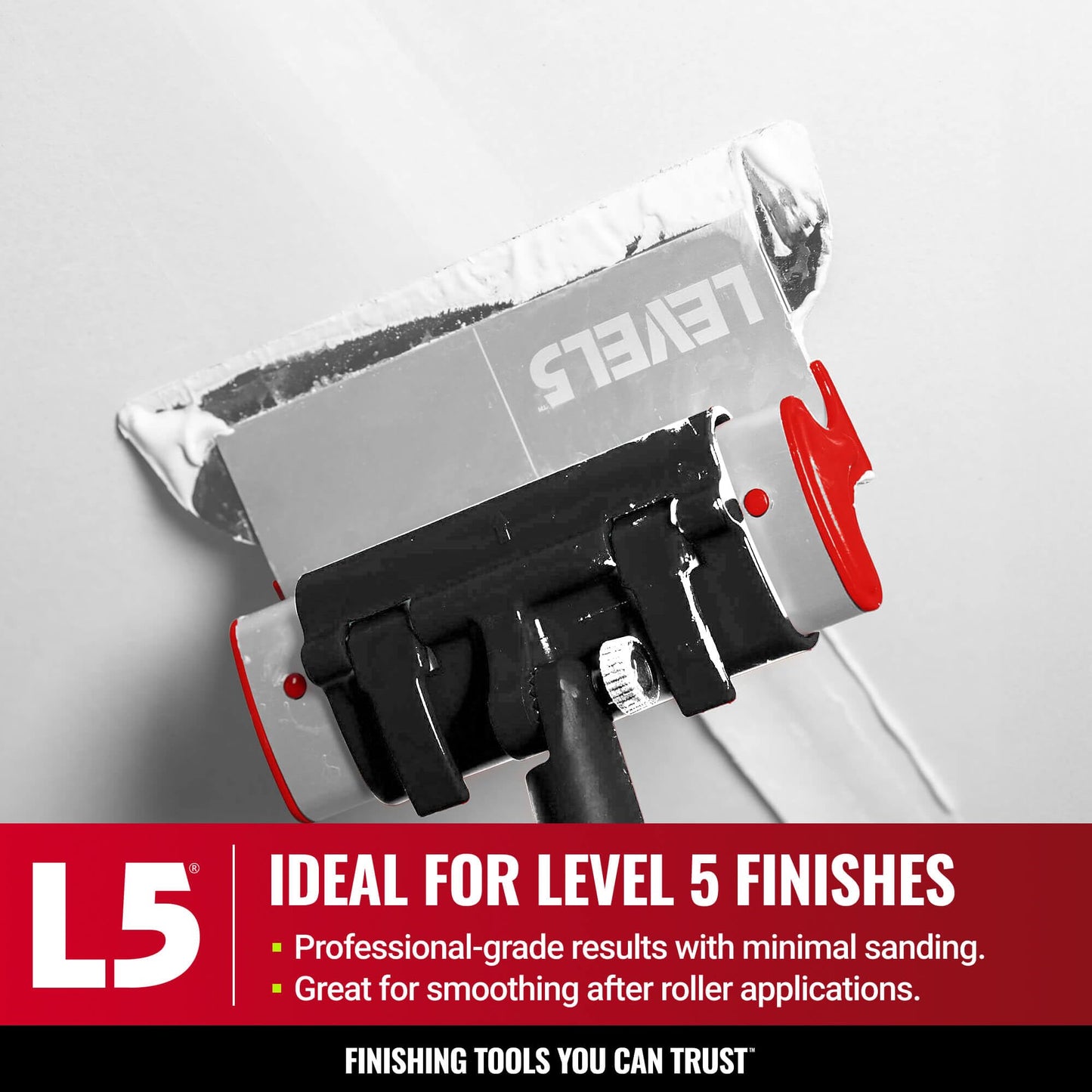 LEVEL5 48-Inch Skimming Blade | Precision 0.3mm German stainless steel blade insert (replaceable), ergonomic aluminum blade profile | 4-948