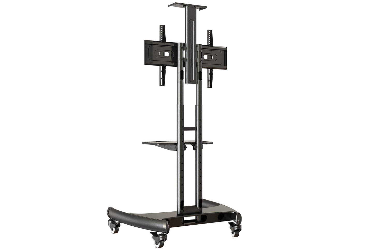 Rocelco VSTC 32"-70" Mobile Flat Screen, Monitor, A/V and TV Cart with A/V Component and Webcam Shelves (R VSTC), Black