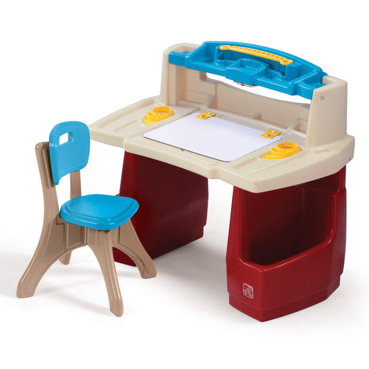 Step2 Deluxe Art Master Desk, Kids Activity Table & Chair, Arts & Crafts Desk, Made of Durable Plastic, For Toddlers 3+ Years Old