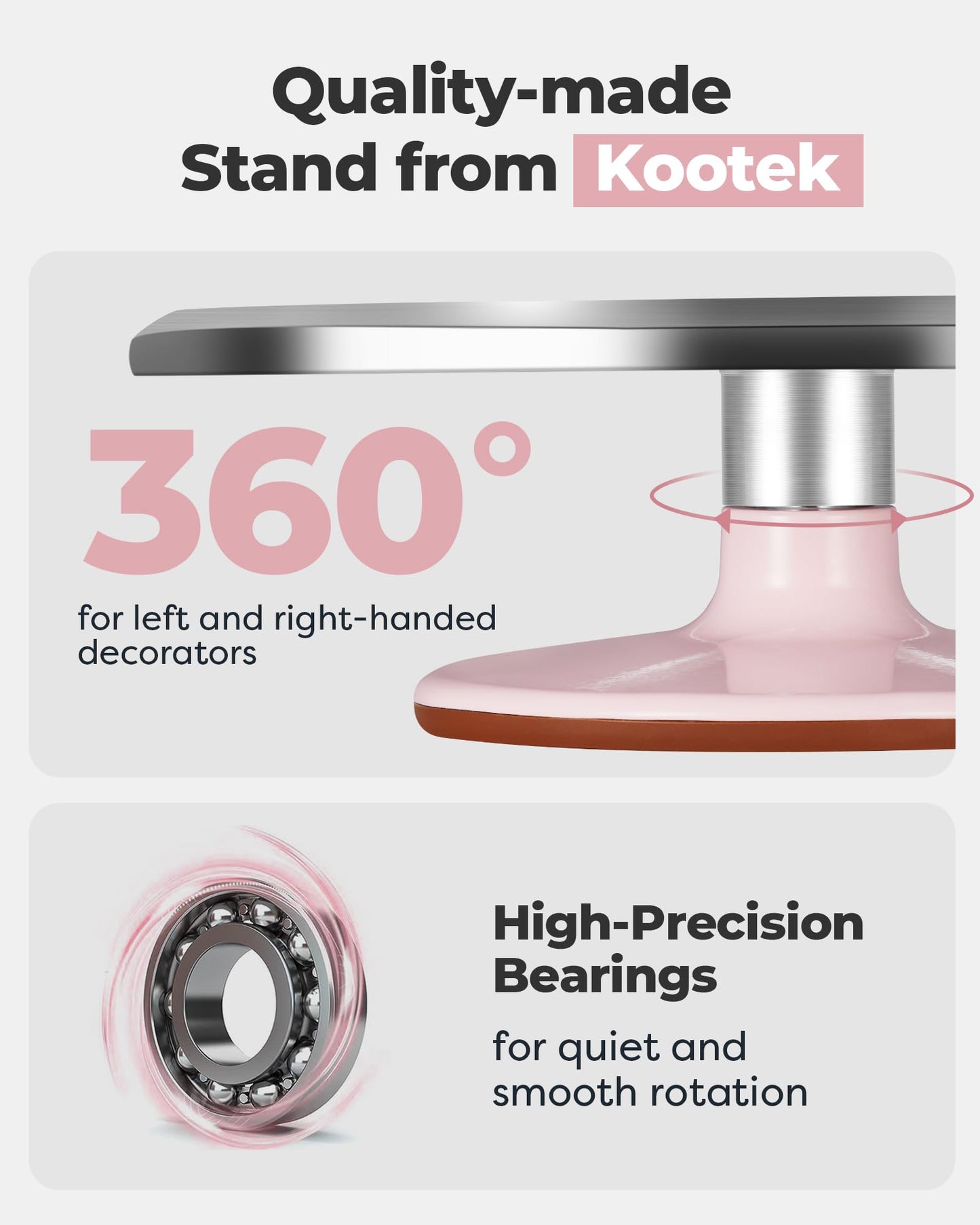 Kootek Aluminium Alloy Revolving Cake Stand 12 Inch Rotating Cake Turntable for Cake, Cupcake Decorating Supplies for Mother's Day