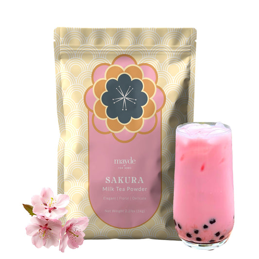 Mayde Sakura Milk Tea Powder, Instant MilkTea Powder From Taiwan, For Boba Milk Tea, 2.2 lbs