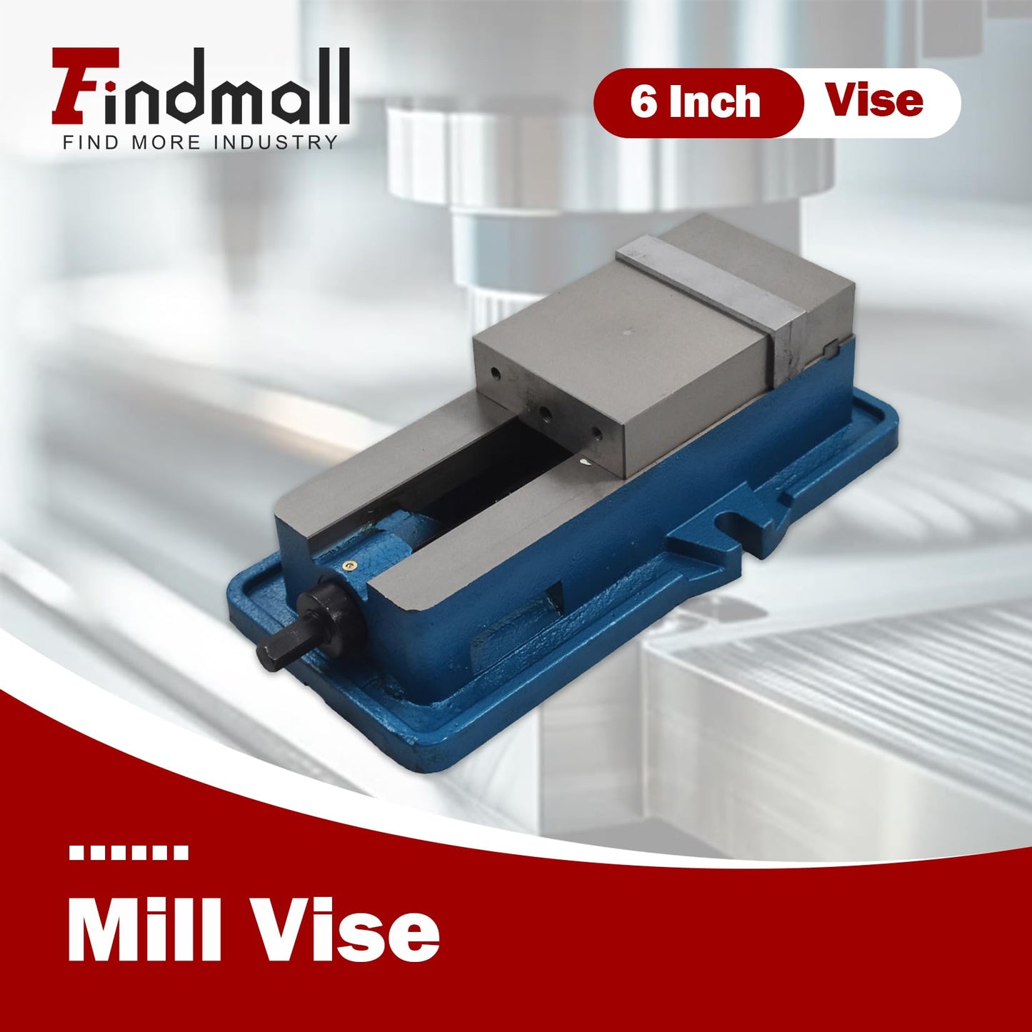 findmall Accuracy Mill Vise Without Base 6 X 5-1/2" for Milling Shaping and Drilling Machines