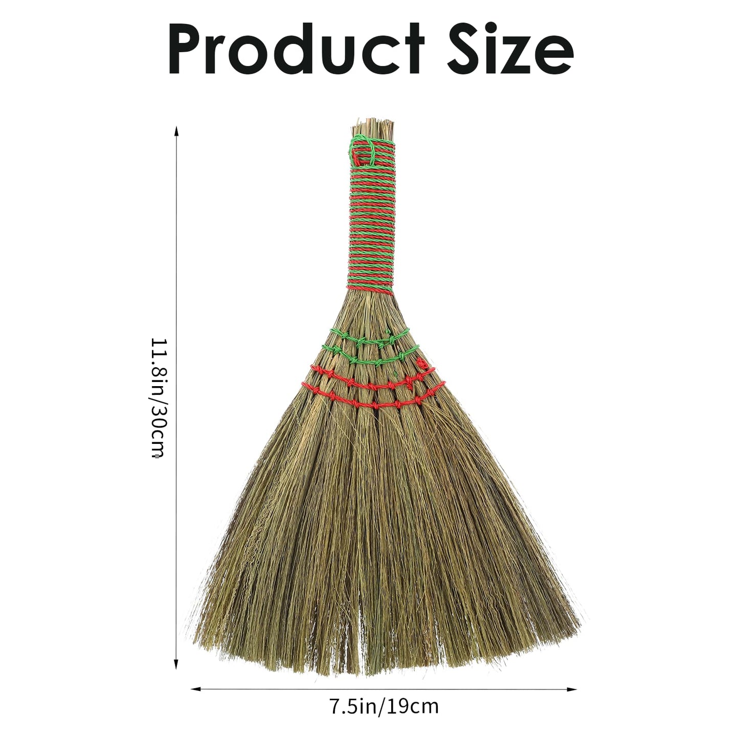YBEATY Small Natural Whisk Broom Straw Soft Broomstick with Handle Sweeping Duster Cleaning Supplies for Cleaning Kitchens Offices Homes Computers
