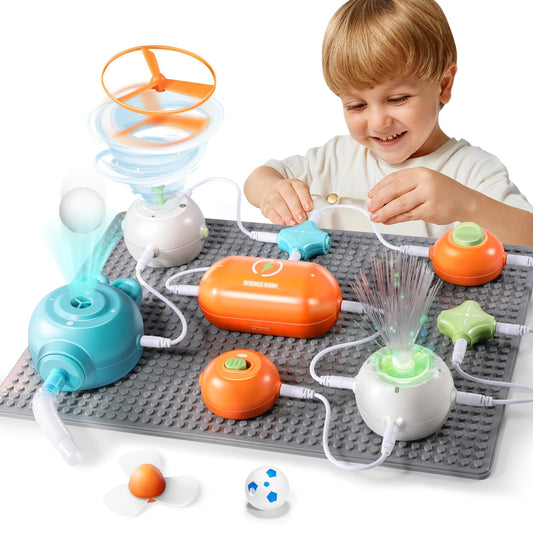 Circuits Science Kit for Kids Ages 3-12 | 64 STEM Projects with 25 Electronic Parts | No Soldering, Kids Circuit Board Kit with Fan, RGB Lights| Educational STEM Toy Gift for Boys & Girls 6-8