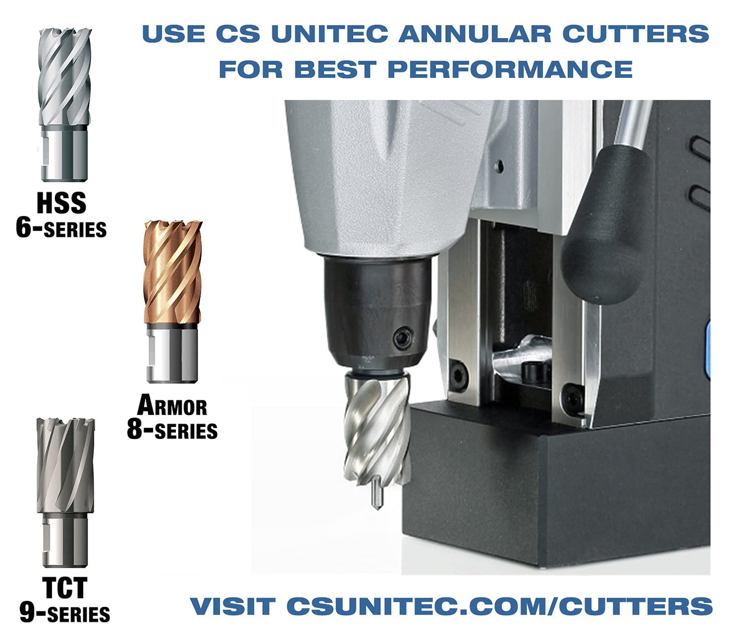 CS Unitec | MABASIC 450 | Portable Dual-Gear Portable Magnetic Drill Press. 110 V, Hole Capacity up to 2” Diameter, MT2 to 3/4" Weldon Shank, 20 Lbs – Made in Germany
