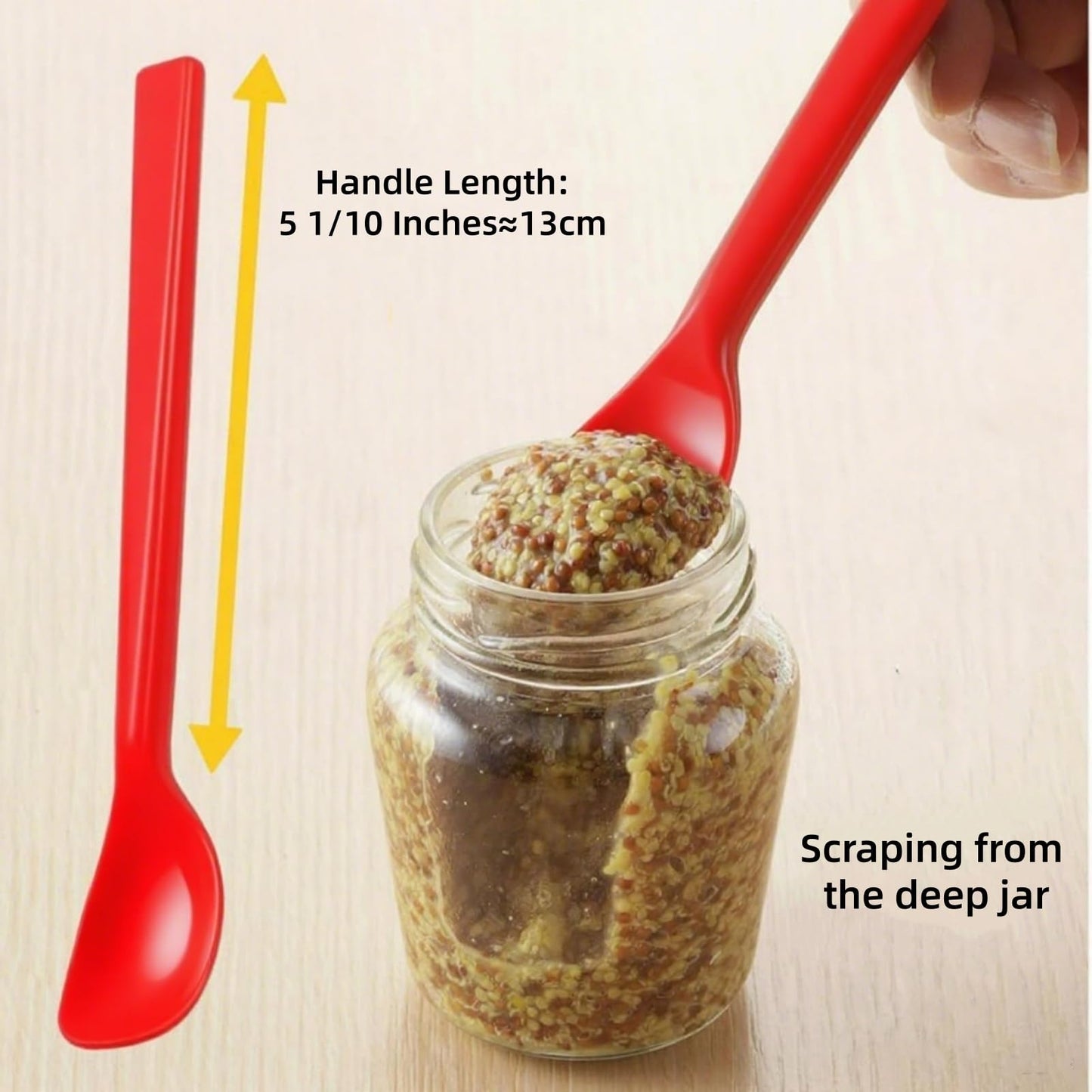 Small Silicone Stirring Spoon, Quiet and Reusable Espresso Coffee Stirrer, Mini Spatula, Jar Scraper for Sauce Seasoning and Yogurt
